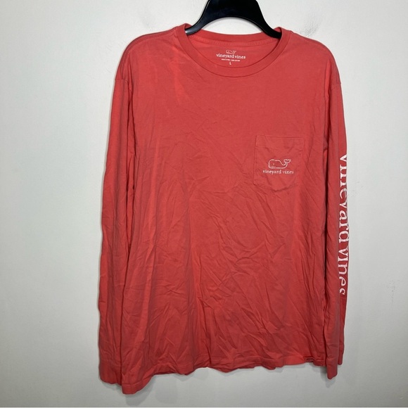 Vineyard Vines salmon long sleeve t-shirt size large 100% cotton casual - Picture 1 of 6